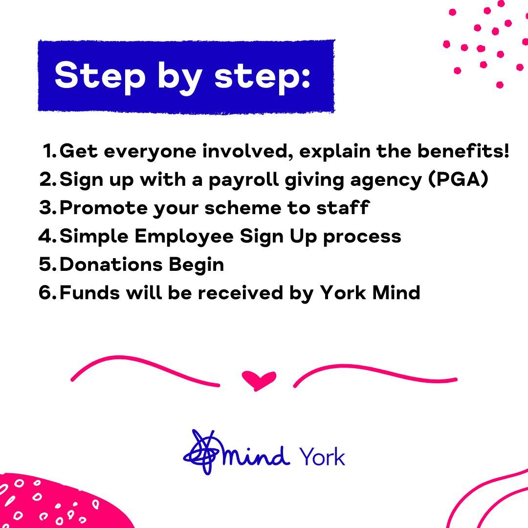 Setting up Payroll Giving is a really quick and easy process. You can find out more about Payroll Giving including what it is, how it works, and how you can get involved on our website: yorkmind.org.uk/get-involved/f…