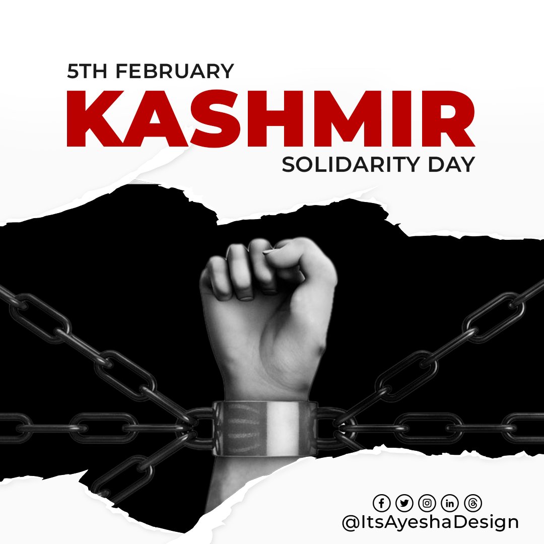 ItsAyeshaDesign's tweet image. On this Kashmir Day, let us remember the struggles and sacrifices of the Kashmiri people and pledge to work towards a peaceful resolution.

#KashmirSolidarityDay #EndTheConflict
#5thFeb #kashmir