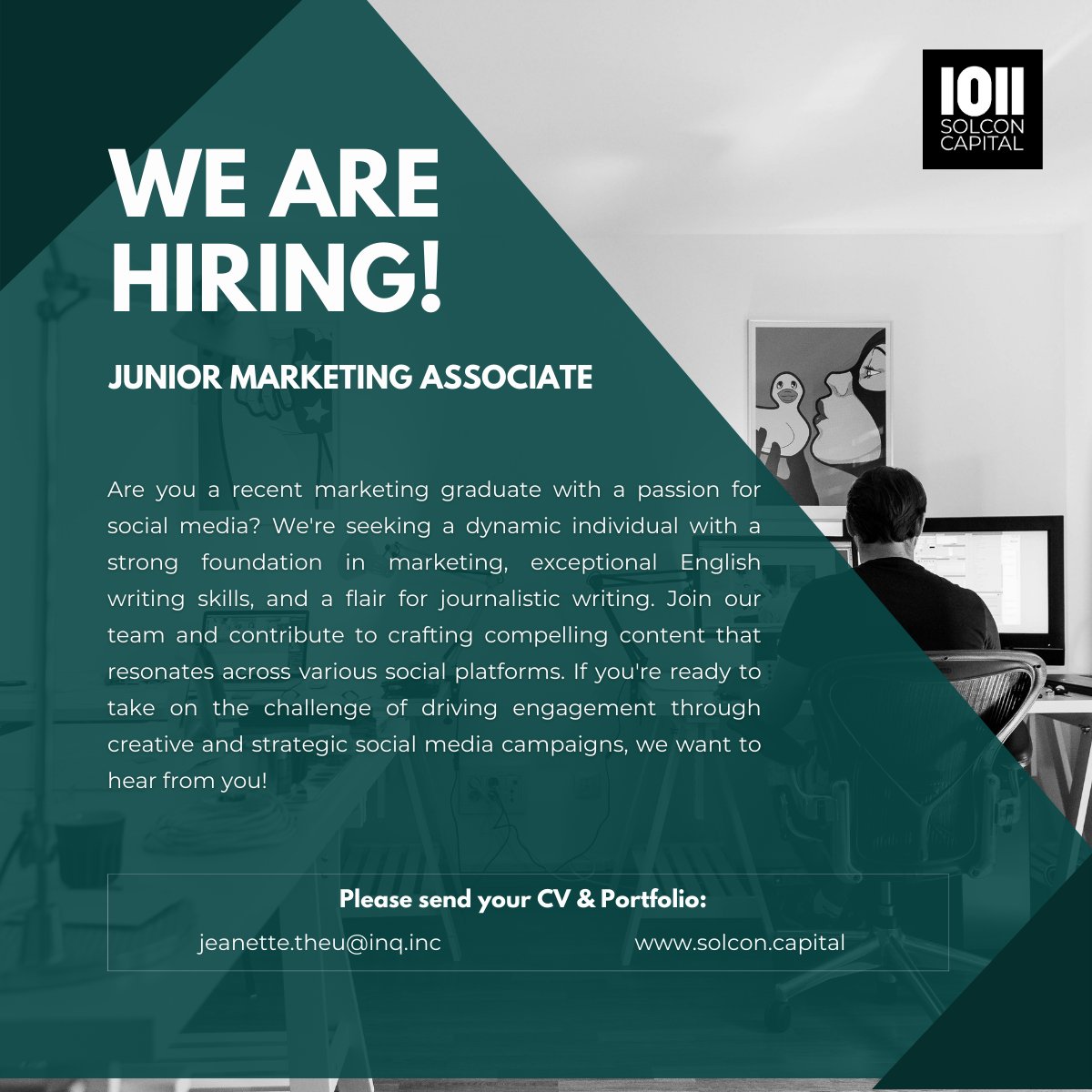 Are you a recent marketing grad? Passionate about social media? We're on the lookout for someone like you!  Strong marketing background, excellent English writing, and a knack for journalism are must-haves. Ready to spark engagement with innovative campaigns? Let's chat!