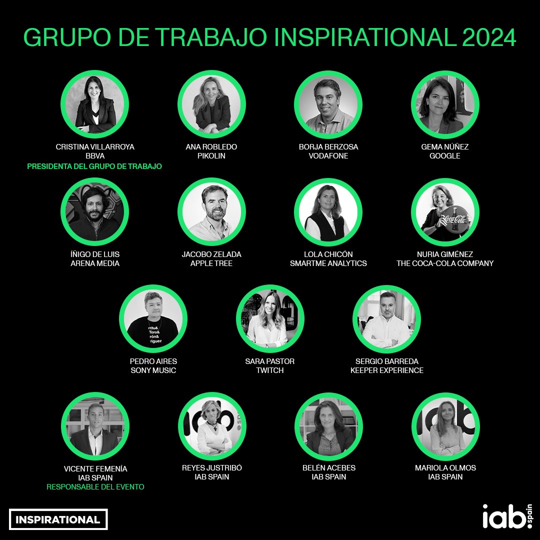 IAB_Spain's tweet photo. 💥Presentamos el Grupo de Trabajo de Inspirational’24💥

@cvillarroya  (@BBVA_espana) es la Presidenta. Ocupa por segundo año el cargo, dentro del mandato de dos años por el que se rige esta posición.

Hilo 👇

#Inspirational24 https://t.co/WHGWCu0RL8