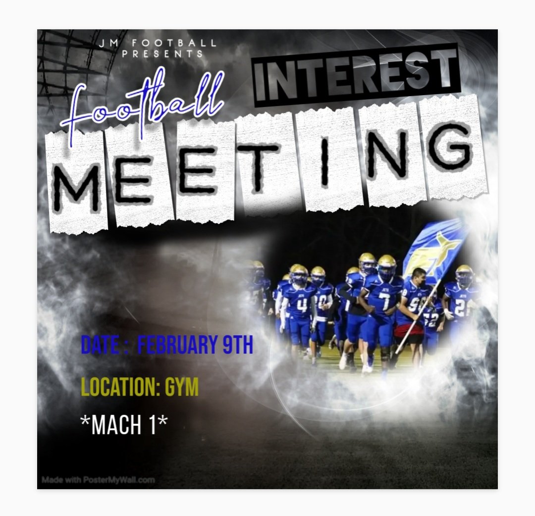 JM_JETSFB (@jjetsfb) on Twitter photo Football Interest Meeting Friday during Mach 1 Football Interest Meeting Friday during Mach 1