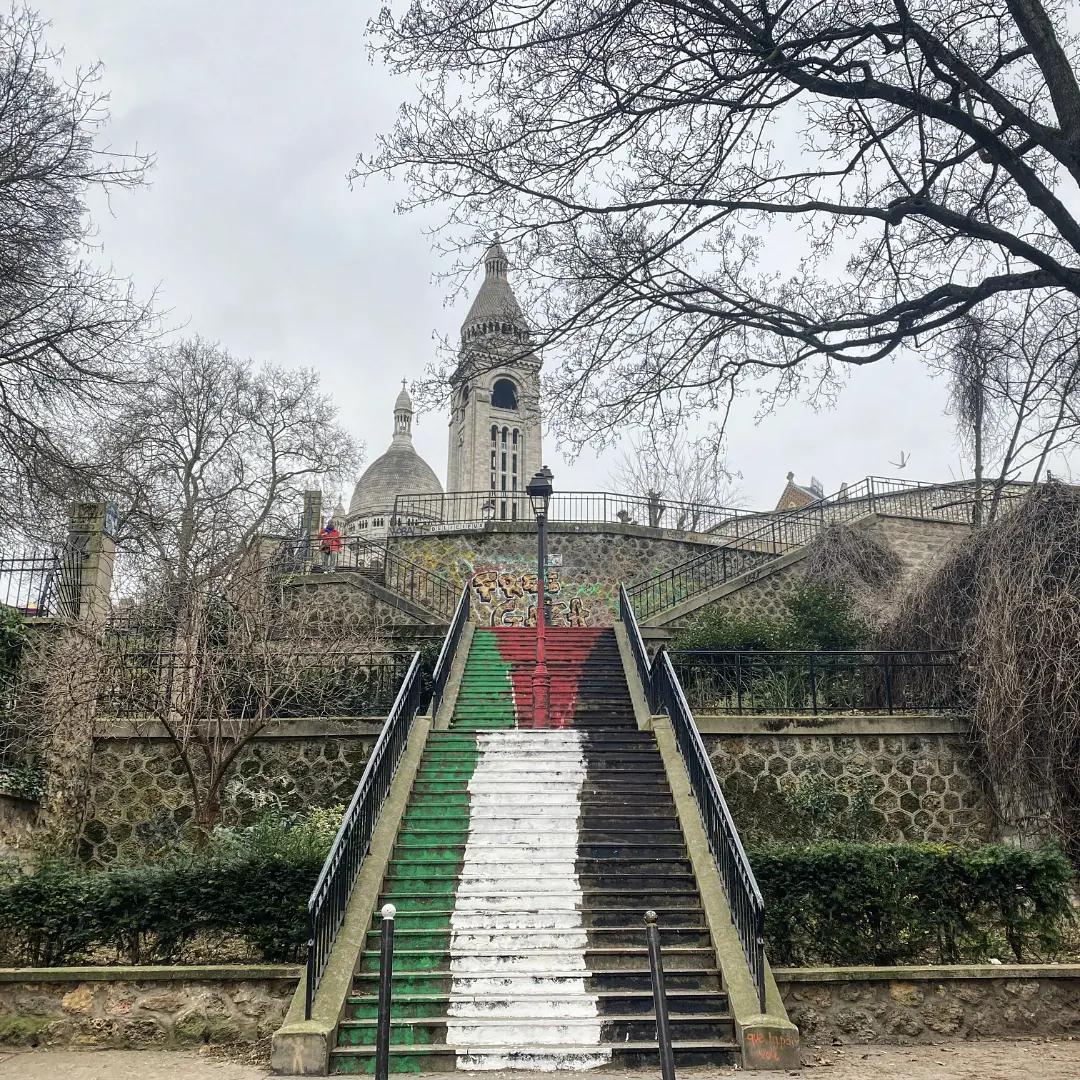 🇵🇸 Belle surprise ce matin dans notre boîte mail, on vous relaie cette initiative d'activistes qui ont souhaité donner un peu de couleurs au Sacré Cœur à Paris ! Un grand bravo à eux·elles 🔥

#GazaGenocide #FreePalestine