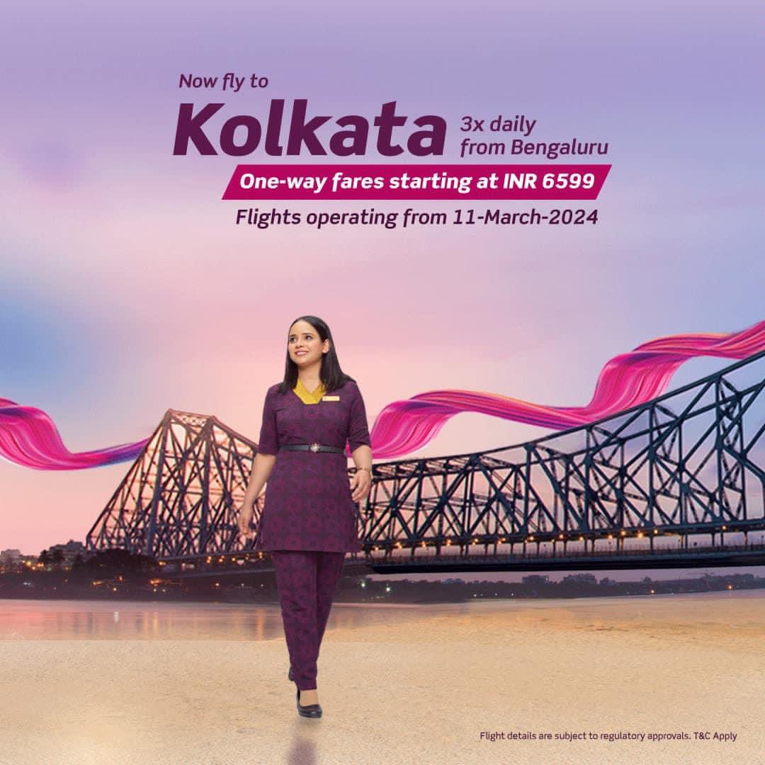 deepakmahadeva3's tweet photo. Fondly known as the City of Joy, Kolkata is sure to leave you mesmerised with its colonial architecture and the mouthwatering cuisine!
Now fly to Kolkata, 3x daily from Bengaluru, with one-way fares starting at INR 6599. Book now. 
Click here: https://t.co/MbGHWQCk59 https://t.co/0OJygd2VEt