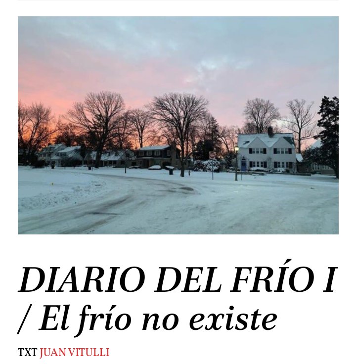 Texto de <a href="/JuanVitulli/">Juan Vitulli</a> , autor de "Interiores", en <a href="/soymal_ar/">Revista Mal</a>
 mal.ar/el-frio-no-exi…