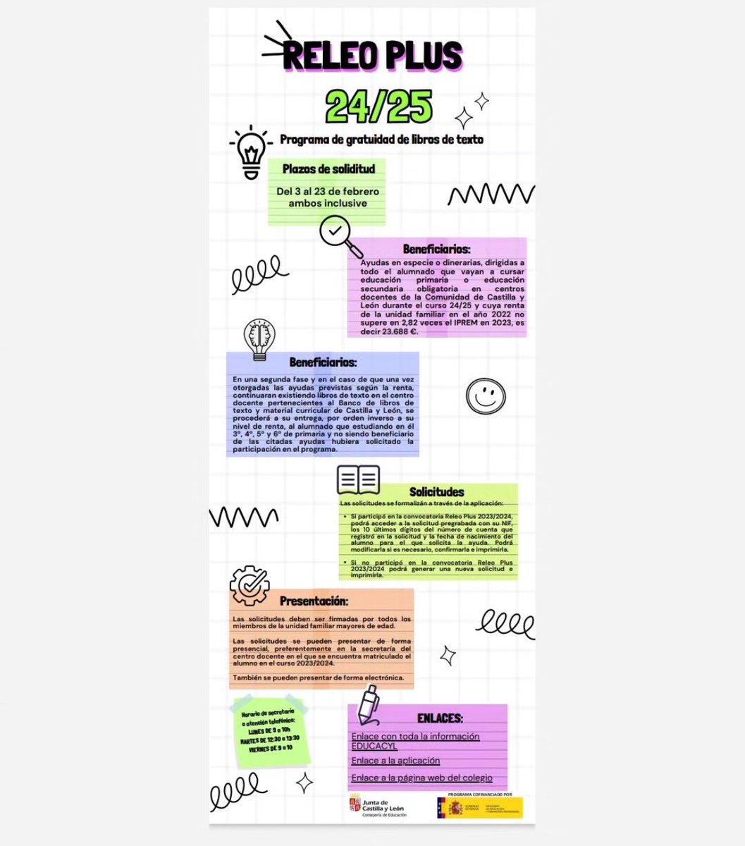 RELEO PLUS 24/25 
Solicitudes del 2 al 23 de febrero‼️

<a href="/educacyl/">Educación JCyL</a> #releoplus