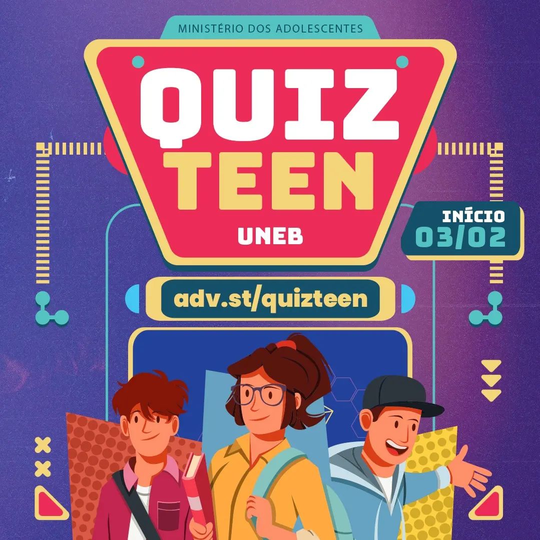 🌟 Quiz Semanal do Ministério do Adolescente! 
O Ministério do Adolescente está promovendo um Quiz semanal, visando o estudo da lição da escola 

1. Basta acessar adv.st/quizteen e preencher o formulário.
2. Realize o Quiz e coloque seus conhecimentos à prova!