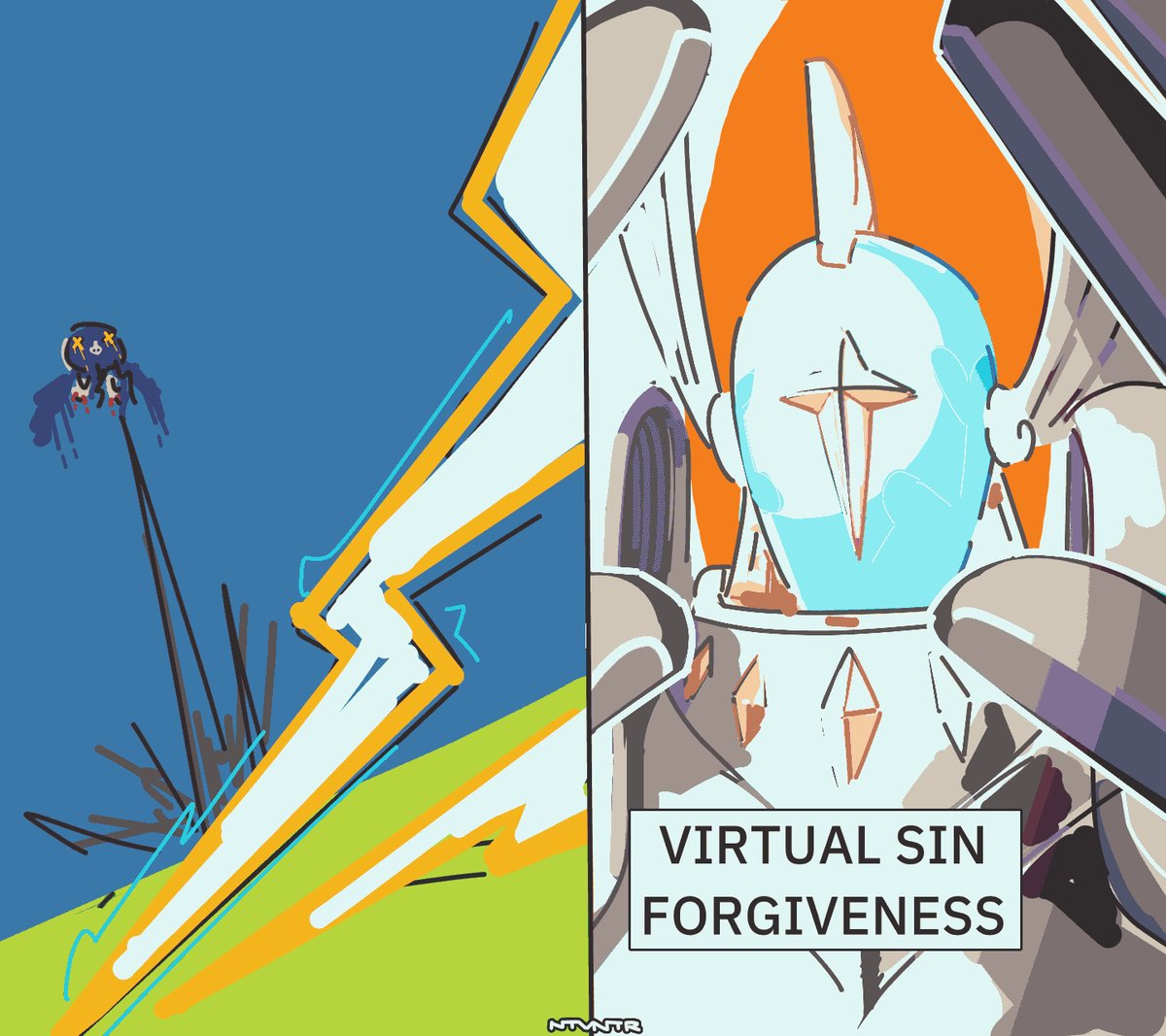 notaventura's tweet photo. virtual sin forgiveness meme with gabriel from digimon https://t.co/altTrG5eqw