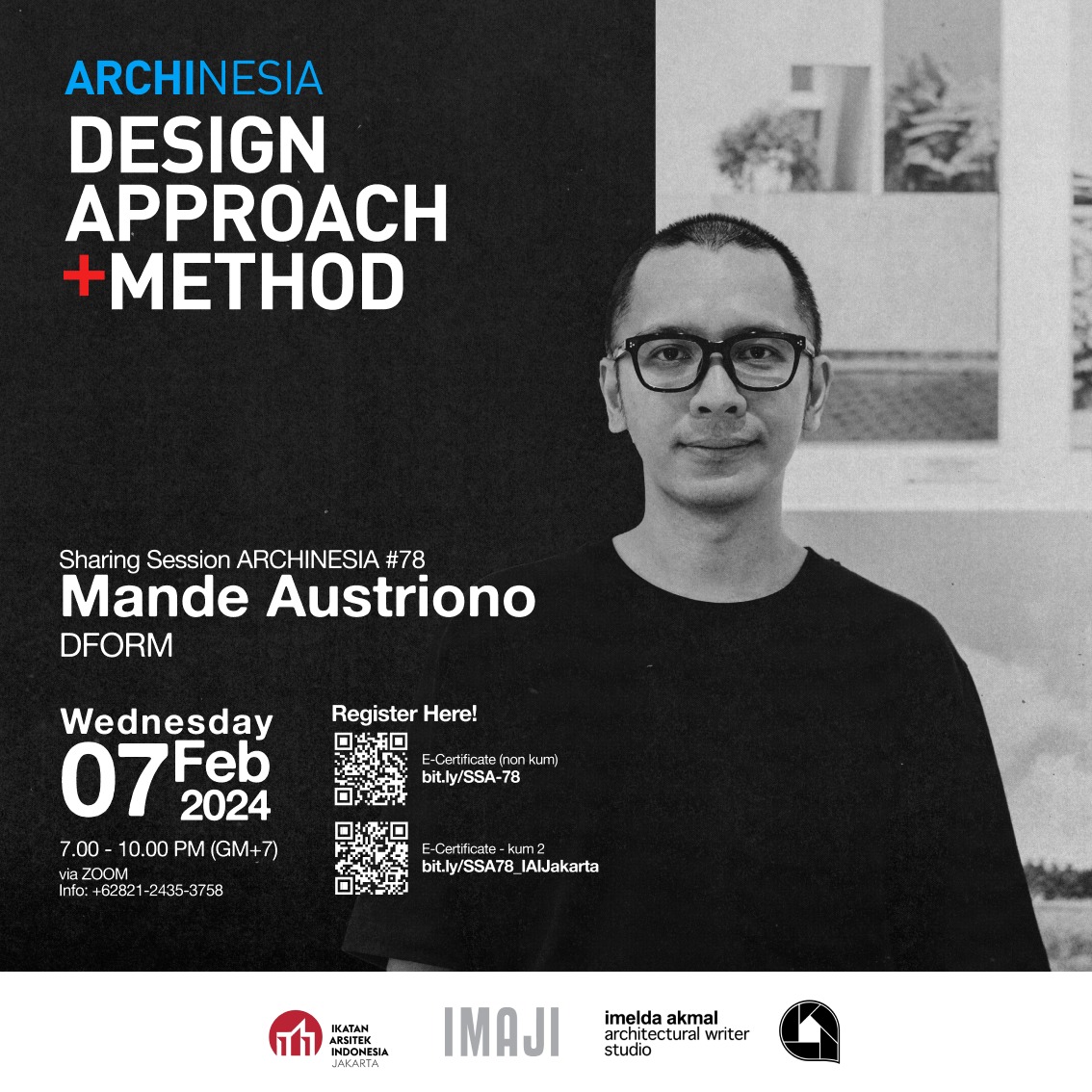 ARCHINESIA's tweet photo. Sharing Session ARCHINESIA #78 : Design Approach and Method  bersama Mande Austriono dari DFORM #archinesia #sharingsessionarchinesia
#iaawstudio #imajibooks #webinararsitektur #designapproachandmethod #designapproach #designmethod #pendekatandesain #metodedesain #arsitektur https://t.co/8dcEFbCTp9