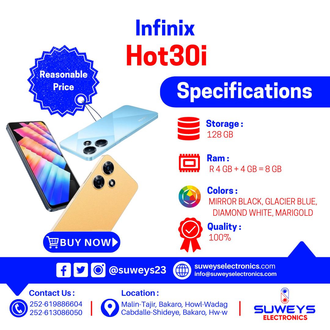 suweys23's tweet photo. 📲𝐈𝐧𝐟𝐢𝐧𝐢𝐱 𝐇𝐨𝐭𝟒𝟎𝐈 𝐈𝐲𝐨 𝐇𝐨𝐭𝟑𝟎𝐈 Macmiil Waa Kuu Diyaar Jumlo Iyo Tafaariq ,Dal Iyo Dibad.
𝐍𝐚𝐠𝐚𝐥𝐚 𝐬𝐨𝐨 𝐗𝐢𝐫𝐢𝐢𝐫 - 𝐖𝐡𝐚𝐭𝐬𝐚𝐩'𝐲𝐚𝐝𝐚 𝐇𝐨𝐨𝐬𝐞 :👇
📞 https://t.co/0MJ1LTAUkG
📞 https://t.co/Te5VyQzxdW
#infinix #infinixmobiles #smartmobile #SE https://t.co/4WSPKl1FHb