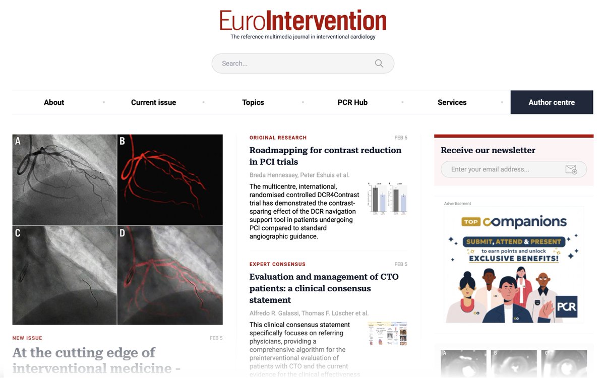 You may have noted that the design of our journal has been updated, along with the publishing schedule, and now, the website is undergoing a radical change too. As of today, EuroIntervention has a new look online: it's brighter, more aesthetic, and easier to navigate. Why so many