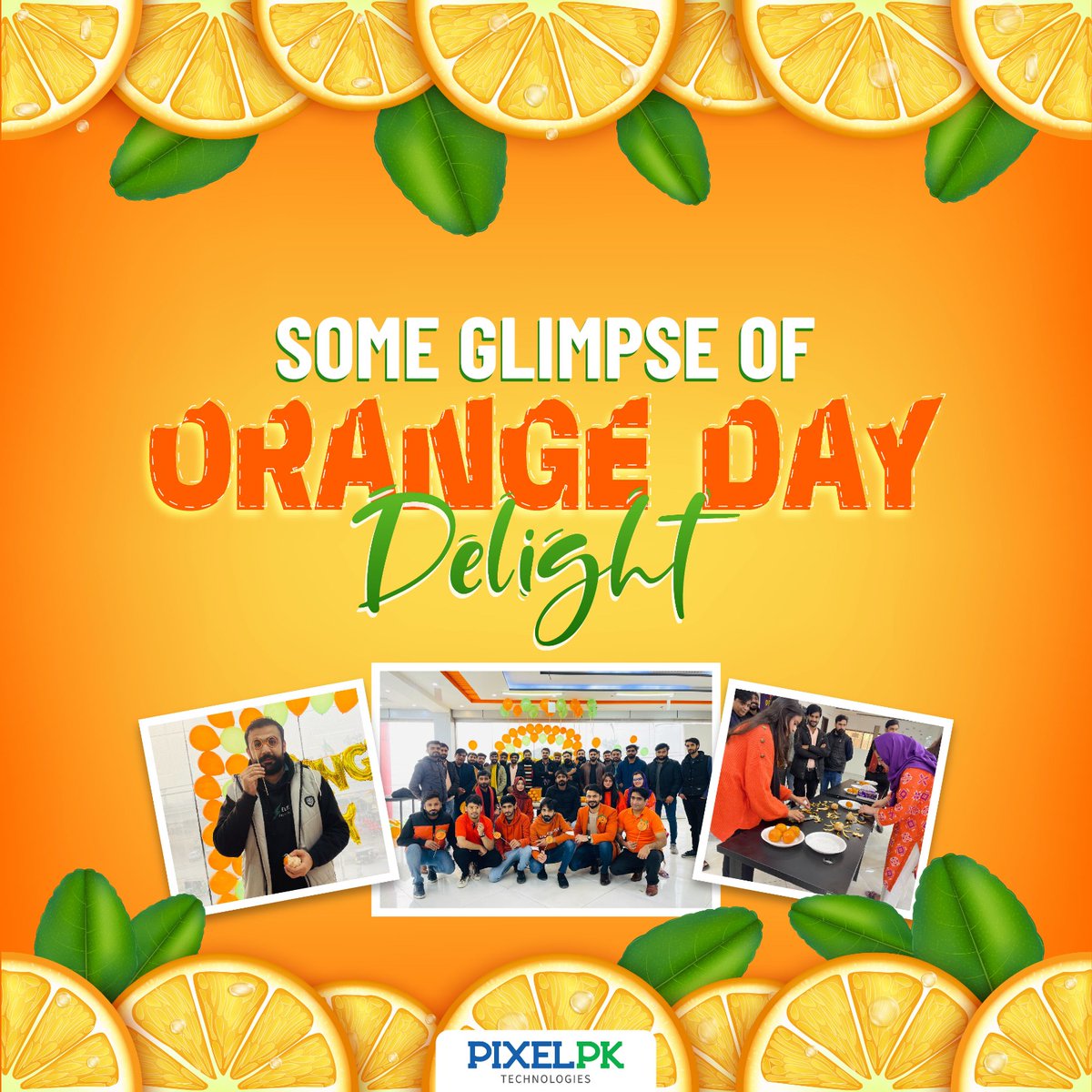 Pixelpk2's tweet photo. Not just any ordinary day, it felt like a mix of 𝐊𝐞𝐞𝐧𝐮🍊, 𝐌𝐚𝐥𝐭𝐚🍊, 𝐚𝐧𝐝 𝐅𝐫𝐮𝐢𝐭𝐞𝐫 𝐃𝐚𝐲🍊 in our office!

#pixelpk #orangeday #oranges #funatwork #teamcelebration #itcompany #companyculture #companygrowth https://t.co/J7m3nnyH8G
