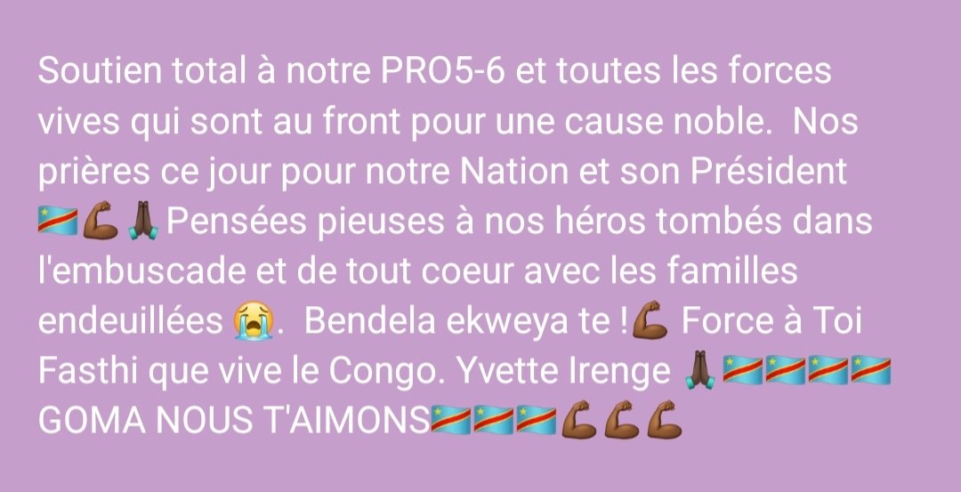 Jamais sans l' Est ! Jamais sans Goma !