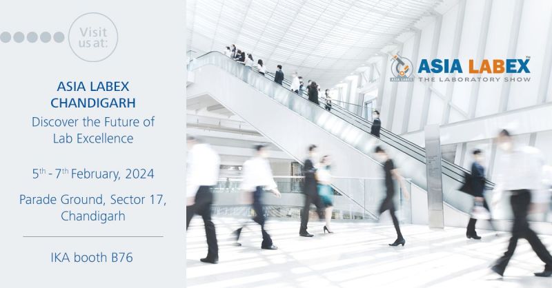 We're thrilled to be exhibiting at Asia Labex in Parade Ground Sector 17, Chandigarh from February 5th to 7th, 2024! Join us at booth B76 to explore our latest innovations. #AsiaLabex #ChandigarhExhibition #designedforscientists #laboratoryequipment #chooseIKA #lookattheblue