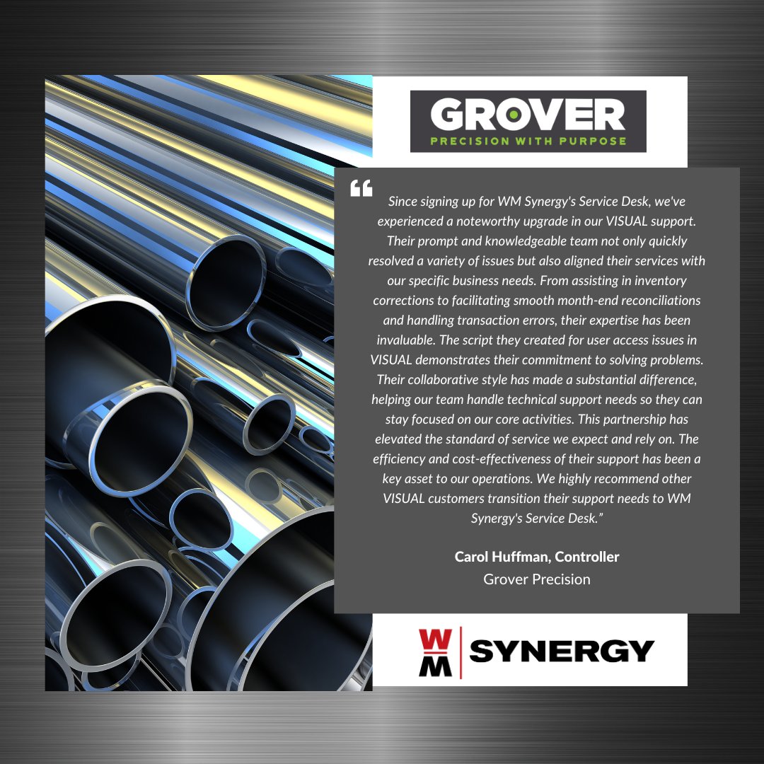 This endorsement underscores our dedication to our clients' success and the tangible benefits this service delivers. Learn more here: synergyresources.showpad.com/share/Ko5RmQH4…

#ServiceExcellence #CustomerTestimonial #CustomerSuccess
#ServiceDesk #WMsynergy #InforVISUAL