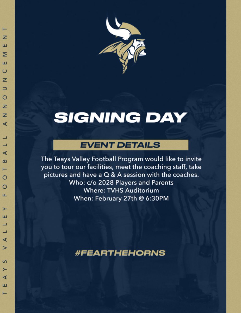 Attn: c/o 2028
Mark your calendars.. The 2024 Signing Day is here.
#FearTheHorns