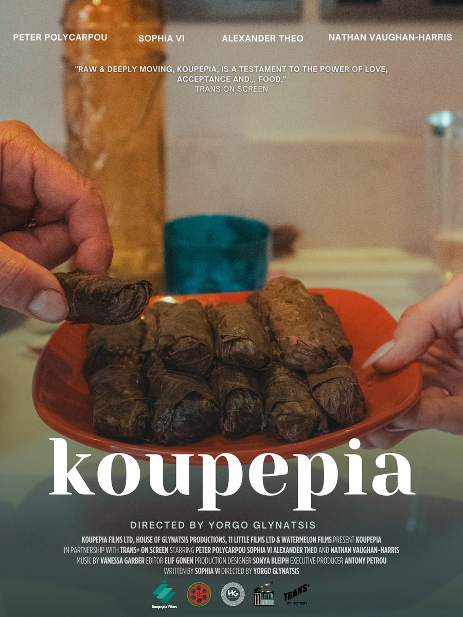 KOUPEPIA, a story about acceptance, love &amp; ... food starring  @polywallydoodle, Sophia Vi, <a href="/AlexanderTheo_/">Alexander Theo</a>, Nathan Vaughan-Harris. 
Written by Sophia Vi &amp; Directed by me 🏳️‍⚧️🏳️‍🌈🇨🇾🇬🇧

Coming soon...

Koupepia Films, House of Glynatsis Productions, <a href="/11littlefilms/">11 Little Films</a> and Watermelon Films