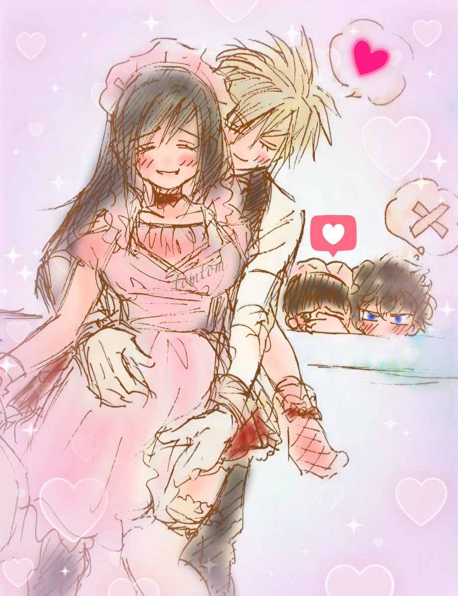 ct_tomtom's tweet image. AC後クラティ
バレンタインイベント準備中に子供達がいないと思ってイチャイチャし出すクラティ落描き🥰