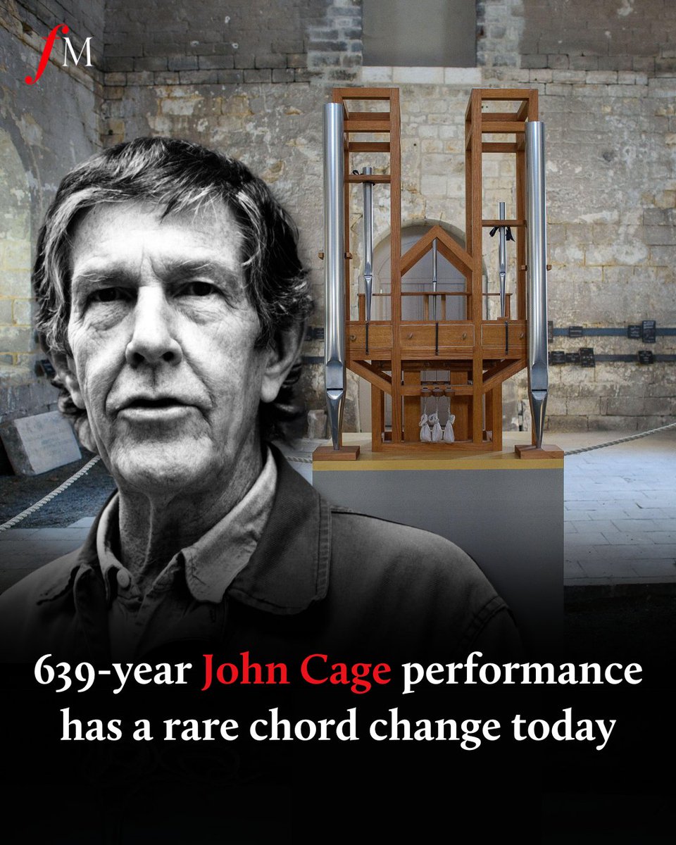 An iconic performance of the John Cage work Organ2/ASLSP ‘As Slow as Possible’ has a chord change this afternoon. The performance on a custom-built organ at St. Burchardi Church in Halberstadt, Germany takes the composer’s tempo marking very literally.