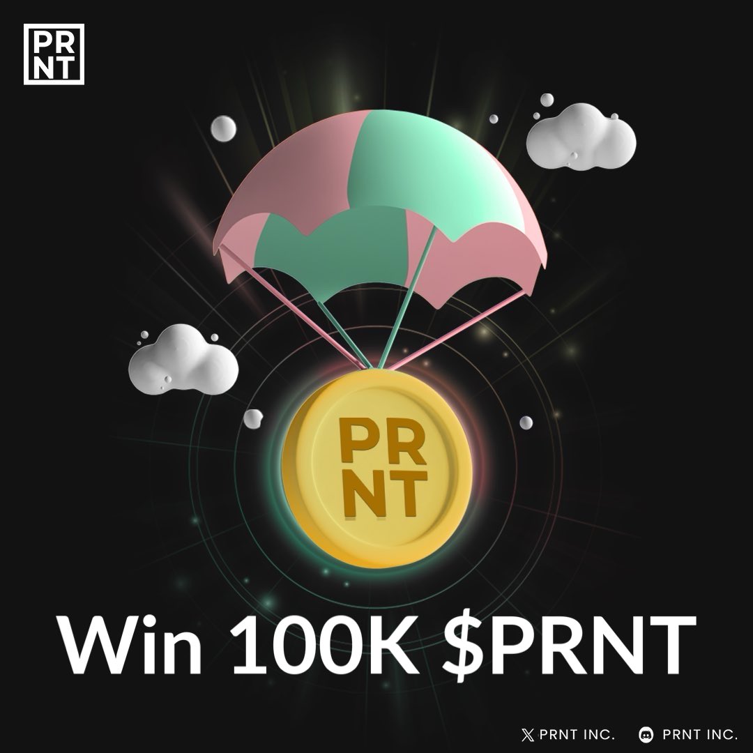 100K $PRNT could be yours!

-Follow <a href="/printonsol/">$PRNT</a> and me
-Repost &amp; Like 🔁❤️
- Comment why we should pick you and tag 2 friends.

Winner announced on wednesday.

(Multiple entries allowed, good luck)