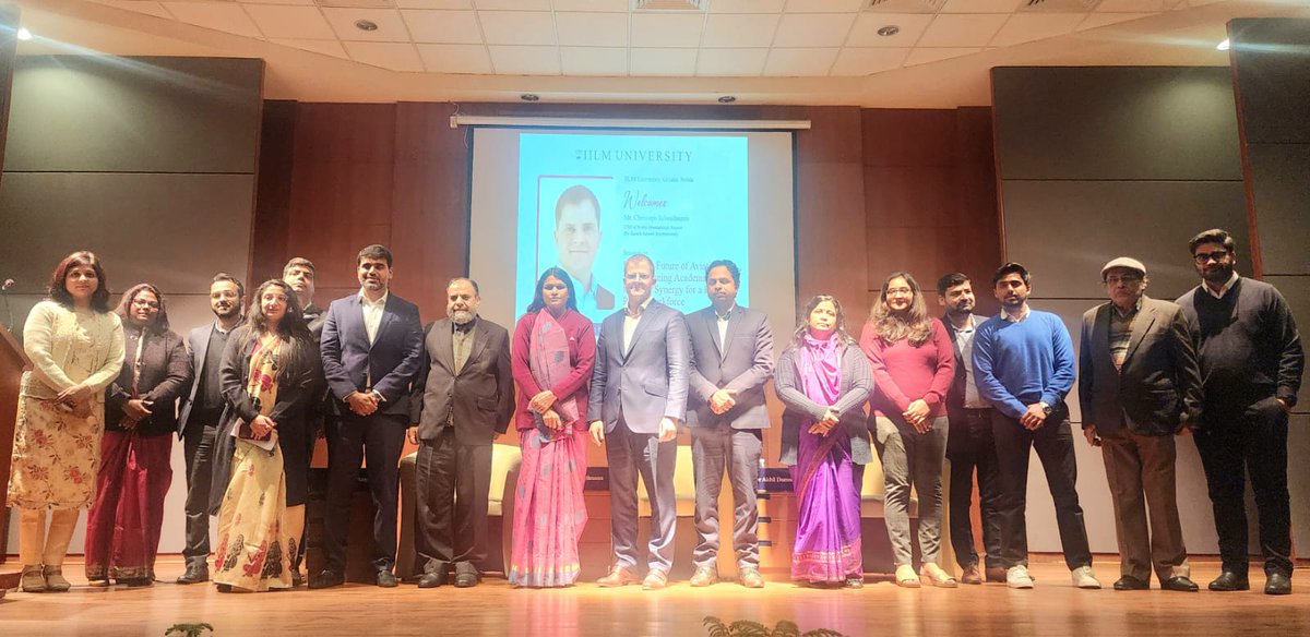 Inspiring the next generation of #aviation leaders! Our CEO, @cschnellmann addressed the bright minds at IILM University, sharing his passion for aviation and highlighting diverse career opportunities in the industry. The future of aviation in India looks brighter than ever.
