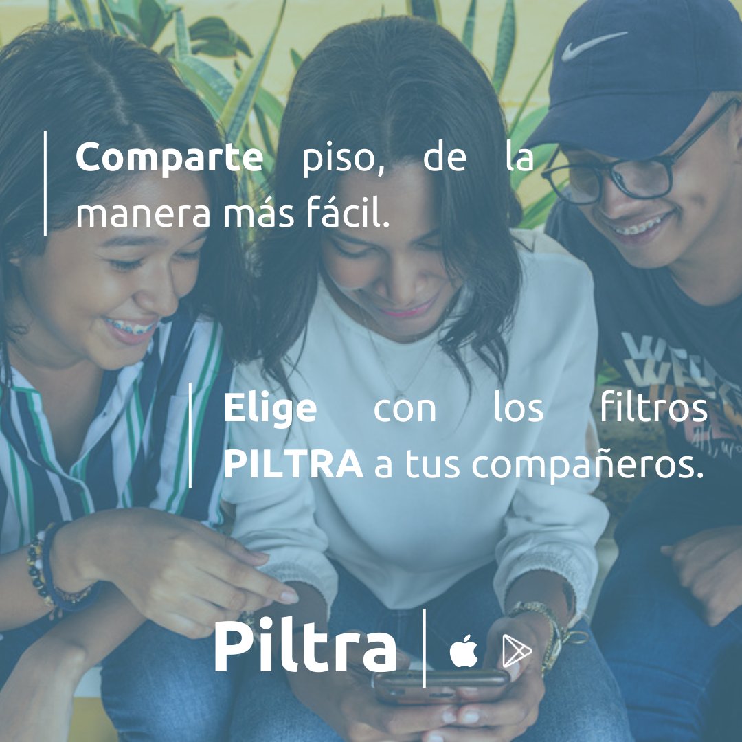 Piltra_app's tweet photo. Hoy en día, las redes sociales han entrado en nuestras vidas y nos han dado la comodidad de realizar actividades mucho más rápido, una de ellas es encontrar piso, pero PILTRA va más allá y os trae una APP sencilla, clara y rápida para encontrar pisos compartidos.

Una APP donde puedes elegir un piso según la localización, habitaciones, los propios compañeros, tienes la libertad de poder seleccionar el piso donde más conforme puedas estar.

¡Pruébala ahora gratis, en tu PLAY STORE y APPLE STORE!