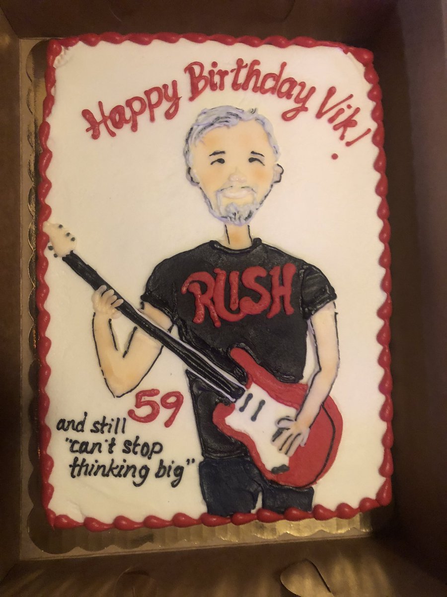 vikbangia's tweet photo. @GeddysSoulPatch Happy Birthday! This was the cake my wife had made for my birthday last November.
I hope YOU have a great day today, Fever Spike! #rushfan https://t.co/HZW91i0hNK