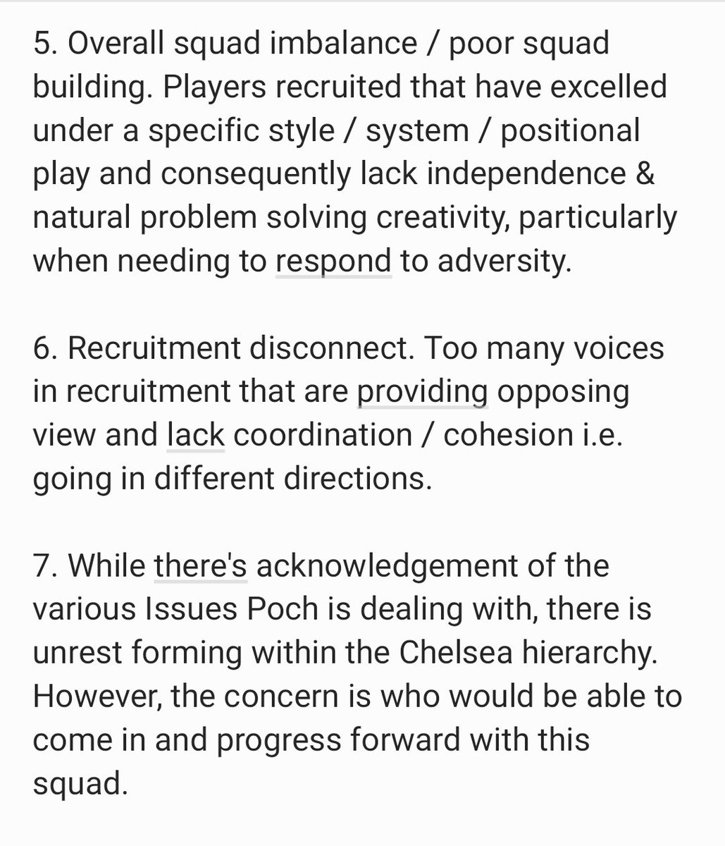 Listening to @AlexGoldberg_ on the <a href="/TheByline__/">CFC & F1</a>  pod earlier, it was alarming to hear what's apparently going on behind the scenes - see 👇 my paraphrased summary ✍️

A lot definitely falls on Poch, but, moreso on the ownership + sporting/technical directors IMHO 

#CFC #Chelsea