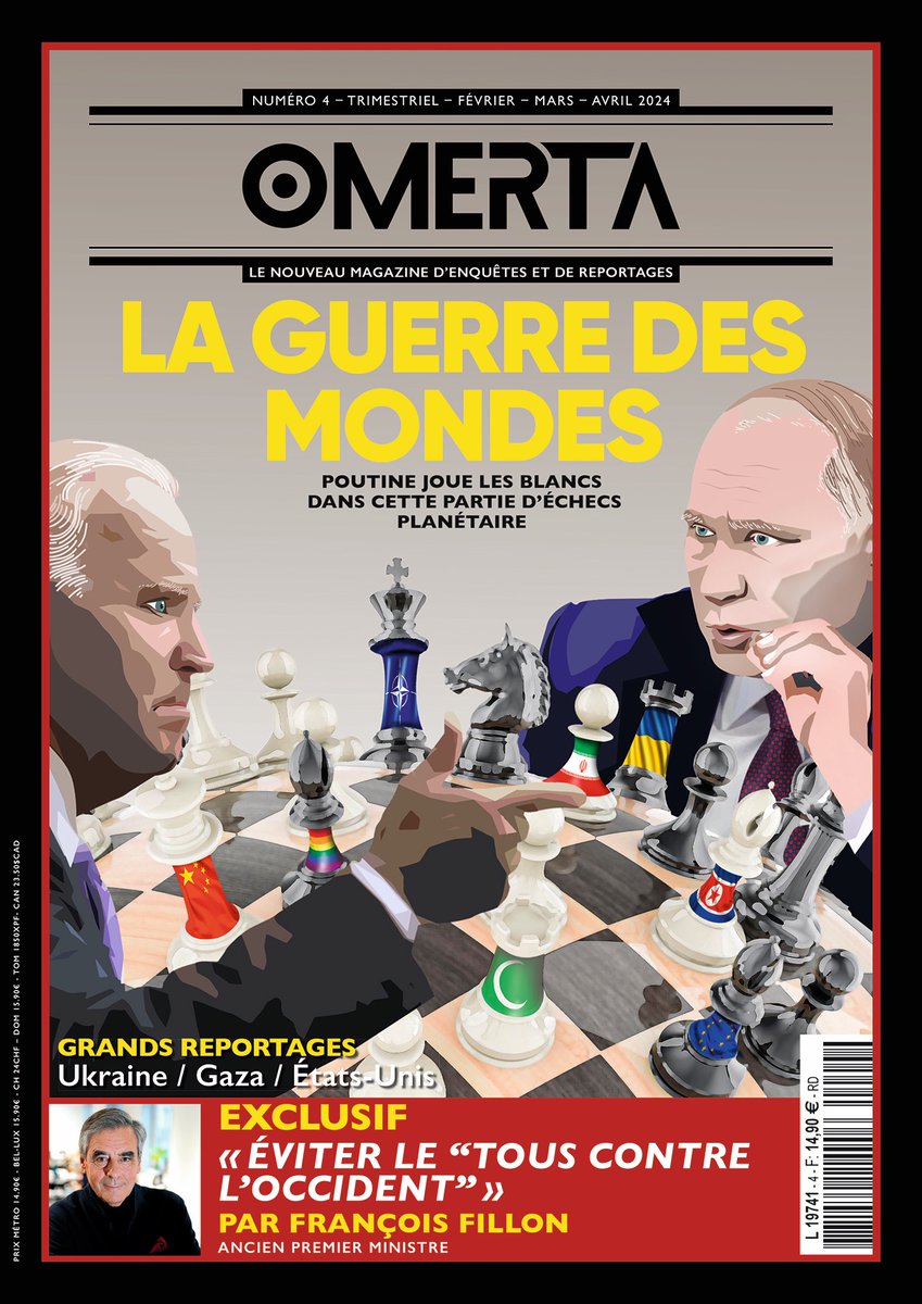 Omerta_officiel's tweet photo. Dans son N° 4, disponible en prévente sur https://t.co/rN0QWTDvdF, OMERTA traite des nouvelles lignes de fracture géopolitiques. 112 pages de reportages, d’enquêtes et d’analyses, avec en exclusivité la vision de François Fillon sur le monde. Front ukrainien, Gaza et Liban, drogue aux USA, autant de reportages uniques à découvrir dans ce numéro exceptionnel. Tour d’horizon.

ARTICLE À LIRE 🗞️
 👉https://t.co/SLUGrywyhs

🗞️ [MAGAZINE OMERTA / ABONNEMENT]
https://t.co/PjOeQ0qrNp

#OMERTA #MEDIAS #ACTUALITÉ #LAGUERREDESMONDES