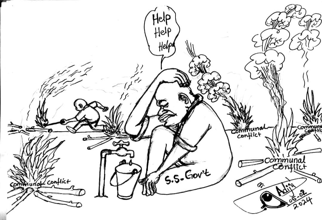 #SouthSudan leading cartoonist <a href="/AdijaAcuil/">Adija</a>, has really painted the current state of the nation. The govt must protect the civil population and their properties wherever they are.