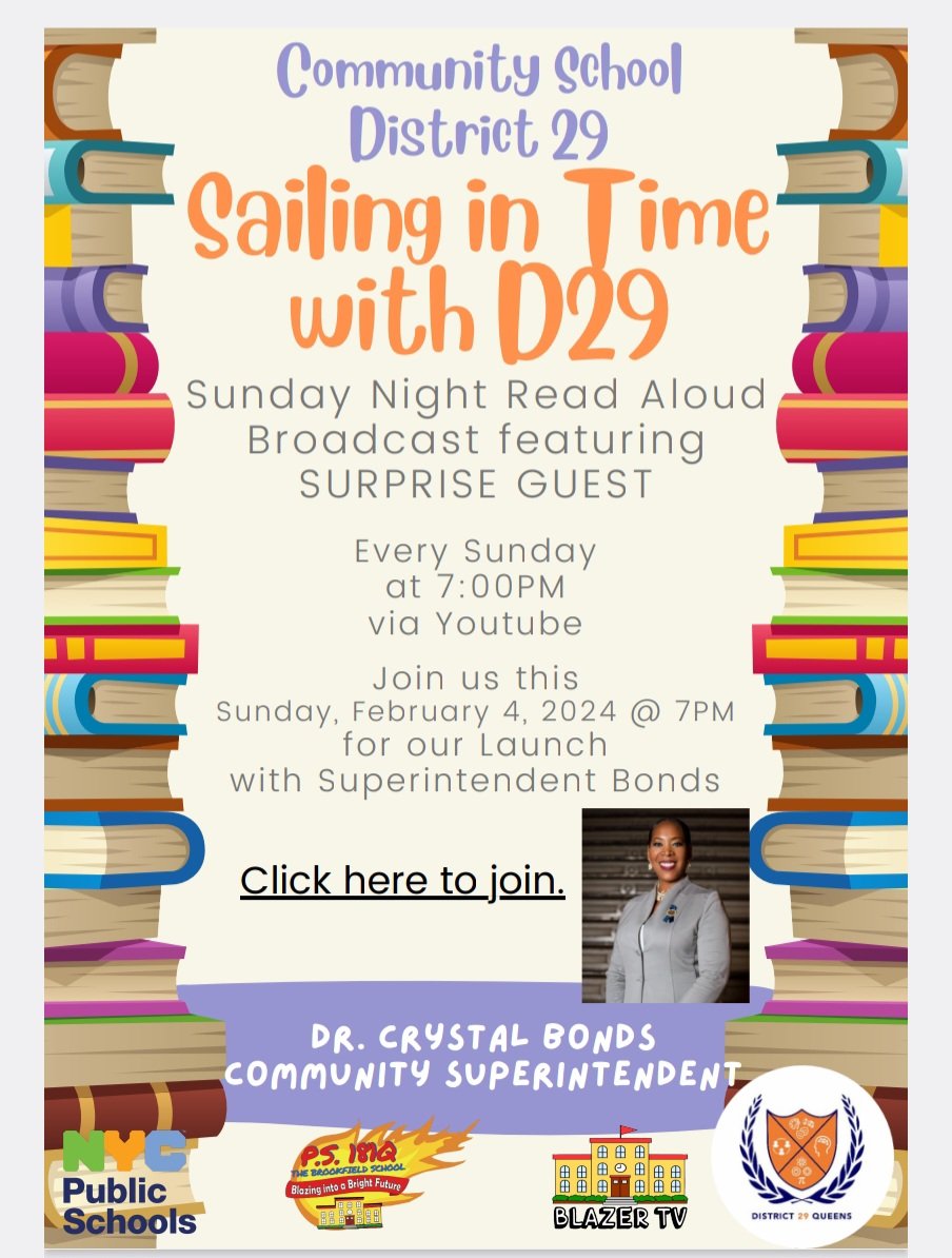 Sailing in Time by Reading in D2 weekly reading series with guest readers is back!

In case you missed it, please see the link below
nam10.safelinks.protection.outlook.com/?url=https%3A%…