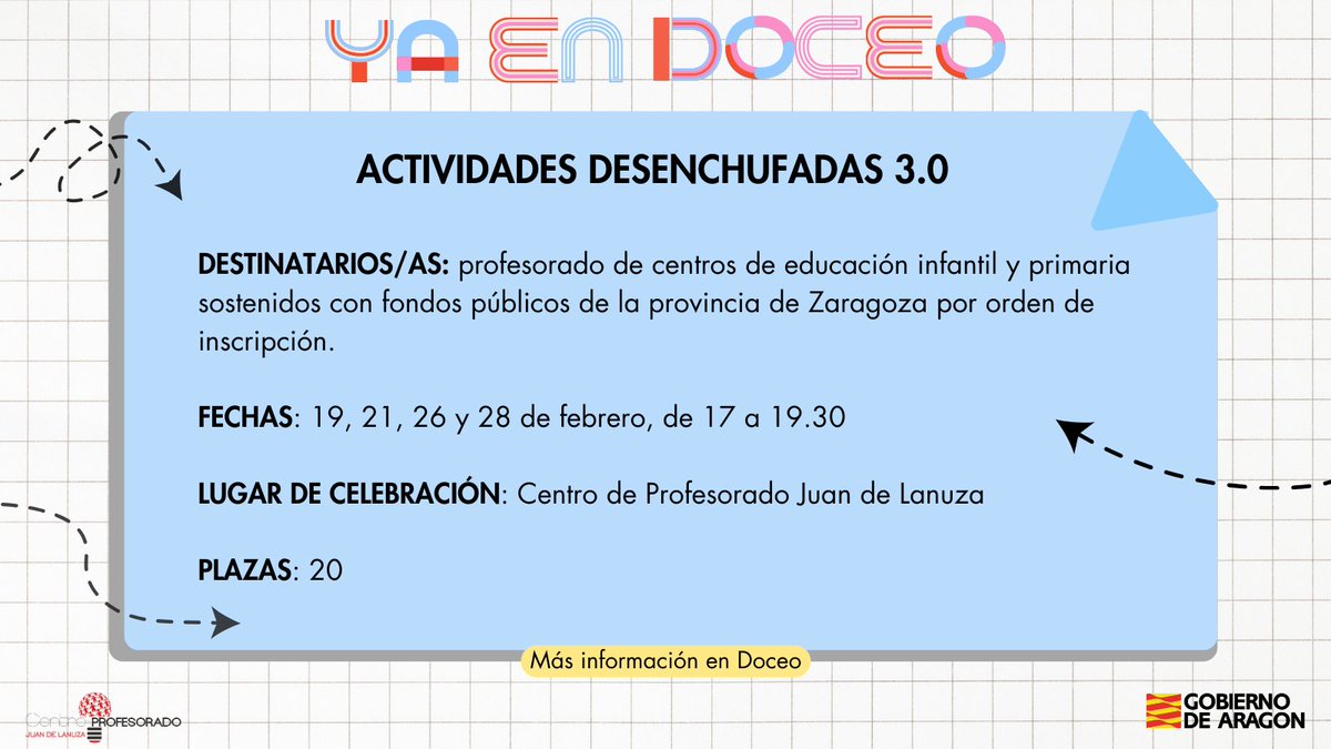 cpjuandelanuza's tweet photo. 📌Ya podéis encontrar en #Doceo estas actividades ✍️ @dgafprofesorado #formaciondelprofesorado #formacionlanuza https://t.co/cXgf2TXxWG