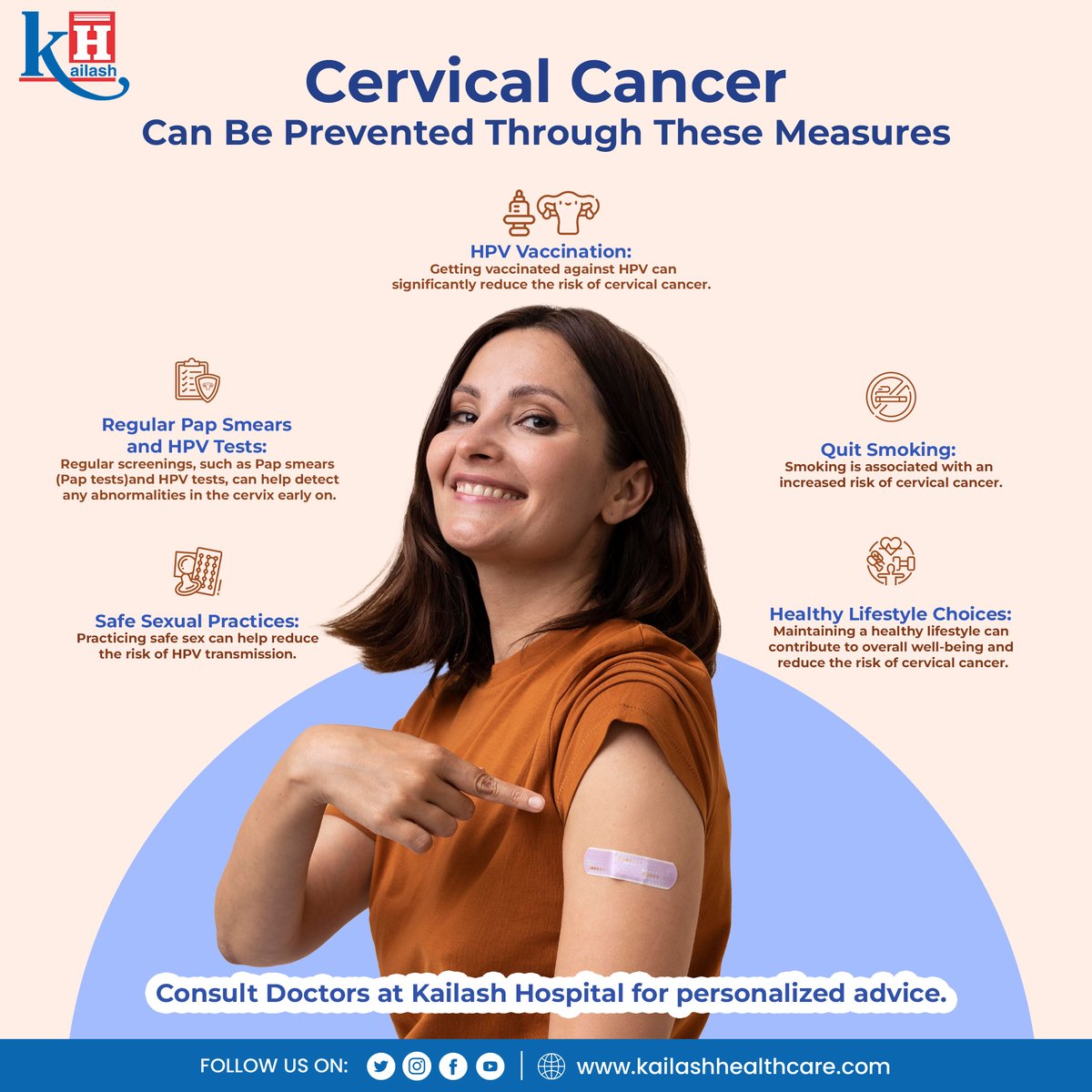 The most common question about #cervicalcancer is 'What Can I Do to Reduce My Risk of Cervical Cancer?' Our Doctors have an answer to this!

Consult our Obst & Gynecologists today: kailashhealthcare.com/Specialities/g…

#cervicalcancerprevention #hpvvaccination #Cancer #CervicalHealth