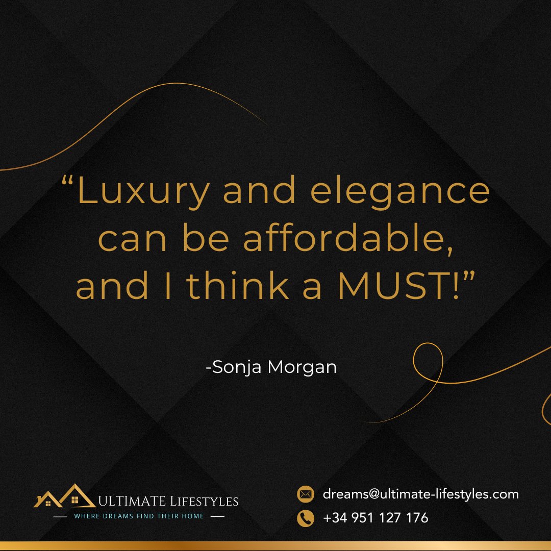 Luxury and elegance are within reach and definitely a must-have. 

P: +34 951 127 176
E: dreams@ultimate-lifestyles.com
W: eu1.hubs.ly/H07lLhl0

#UltimateLifestyles #LuxuryRealEstate #propertyspain #realestate #luxuryhomes #luxurylifestyle #costadelsollifestyle #LuxuryLiving