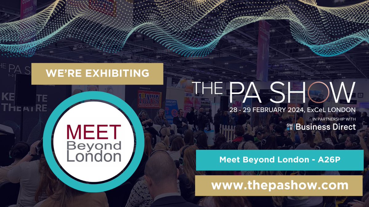 MeetBeyondLDN's tweet photo. The Meet Beyond London team alongside @VIPortsmouth & MEET Reading @livingreading are delighted to be exhibiting at the the PA Show at London Excel on the 28th & 29th February.
Come along and say hello!
#pashow #londonexcel #eventprofs #meetingprofs #pas https://t.co/mhDJpkPGz3