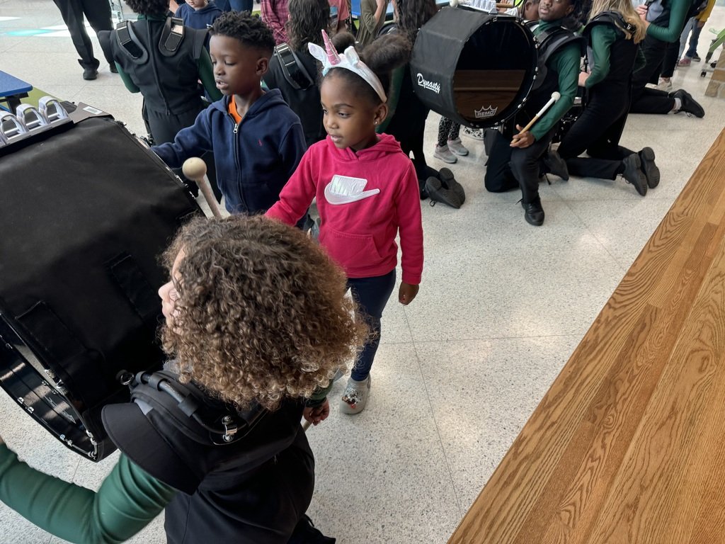 NicholsMock's tweet photo. Thank you so much @IowaColonyBand drumline &amp; Mr. Burkham for spending time at Nichols Mock today to recognize our Para, Rookie and Teacher of the Year at our One School, One Book assembly today. Our kinder students loved the chance to try out the drums! https://t.co/o93FtumSYf