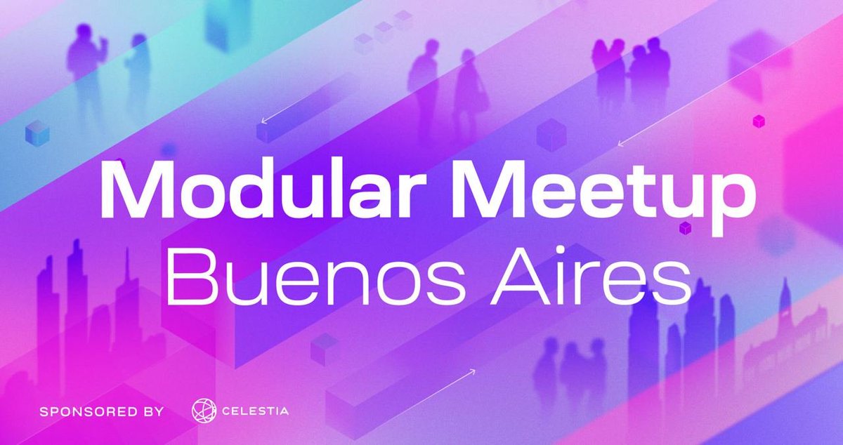 LatamNodes's tweet photo. MODULAR BUENOS AIRES 🔥🔥
Se acerca el primer #ModularMeetup de Argentina. Un encuentro para aprender todo acerca del nuevo paradigma modular de blockchain, con el apoyo de @CelestiaOrg
Sábado 17 de Febrero 2024 - 18 a 22hs
🎟️ RSVP: https://t.co/6OWd9GIjab…
Evento co-organizado por @LaMultisig y @LatamNodes
No se queden sin sus TICKETS😱