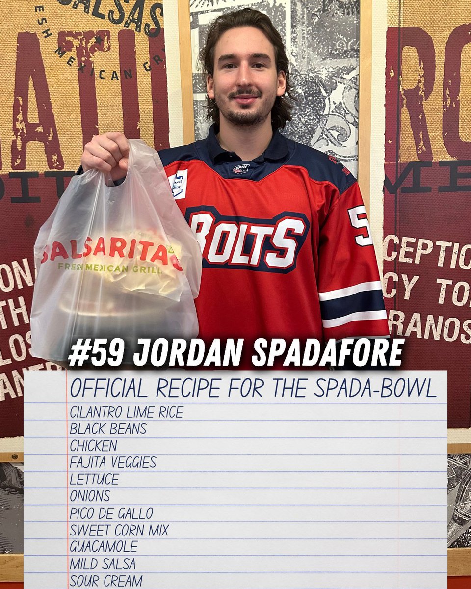 evvthunderbolts's tweet photo. INTRODUCING THE SPADA-BOWL!🌯🥣

In collaboration with @Salsaritas on E Morgan Ave and Jordan Spadafore, you can officially order the Spada-Bowl from now until February 13th!

#LetsGoBolts | #WhoseHouse https://t.co/iSGcM69GwJ