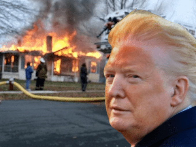 mmpadellan's tweet photo. Once upon a time, a house was on fire in a nice neighborhood.

Politically, it was a pretty mixed neighborhood, almost perfectly split down the middle between Republicans and Democrats. But there was a house on fire that threatened to set the rest of the neighborhood on fire.

So the owner of the house called 911.

The fire department showed up, and spoke to the owner of the house on fire, who was a Republican. He was the one who called the fire department in the first place.

The owner of the house looked at the fireman, and said "Wait a minute... you're a Democrat, aren't you?"

The fireman, incredulous, answered "Yes I am, sir, but you need to get out of the way if you want us to put that fire out. I mean, you called us, said it was an emergency."

The rest of the neighborhood was shouting at the owner, whose name was MAGA Mike, to let the fireman put out the fire.

But MAGA Mike had just gotten a text from some jackass who was running to be the head of the neighborhood association who told him to make sure no Democrats help put out the fire. 

They decided they would just wait for a Republican fireman to put out the fire.

So, he sent the fireman away, and his house burned down as well as a bunch of other houses.

And, when it was time to pick a leader of the neighborhood association, everyone in the entire neighborhood remembered how that jackass had the fireman sent away, and they ran him the fuck out of town.

THE END.