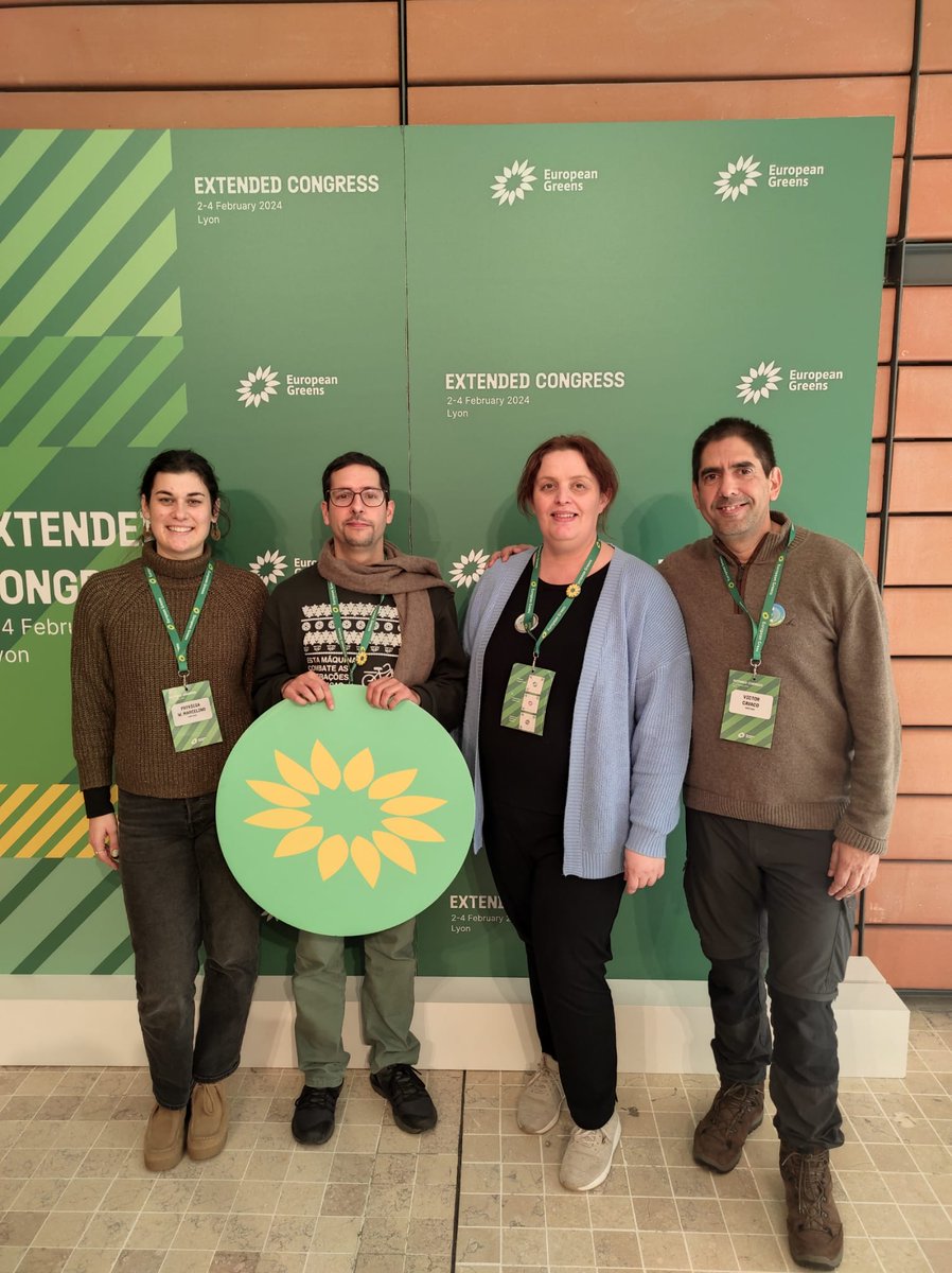 OsVerdes's tweet photo. Os Verdes participaram, entre os dias 2 e 4 de fevereiro, em Lyon no Congresso do Partido Verde Europeu, um encontro para lançar a campanha comum para eleições europeias. Os Verdes, há mais de 30 anos na Família Verde Europeia, defendem um Europa Ecologista e justa. https://t.co/L8kvjNxj5v