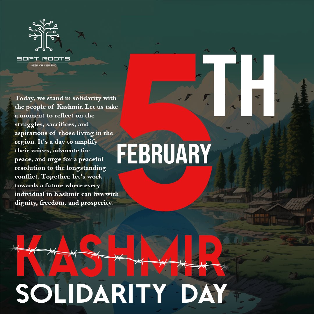 Softroots_Tech's tweet photo. Together, let's work towards a future where every individual in Kashmir can live with dignity, freedom, and prosperity. 🫰
#KashmirSolidarityDay #PeaceForKashmir #Kashmir #kashmirvalley #IndianOccupiedKashmir  #softwaresolutions #SoftwareSupport #softwarecompany https://t.co/alEOCUEK7u
