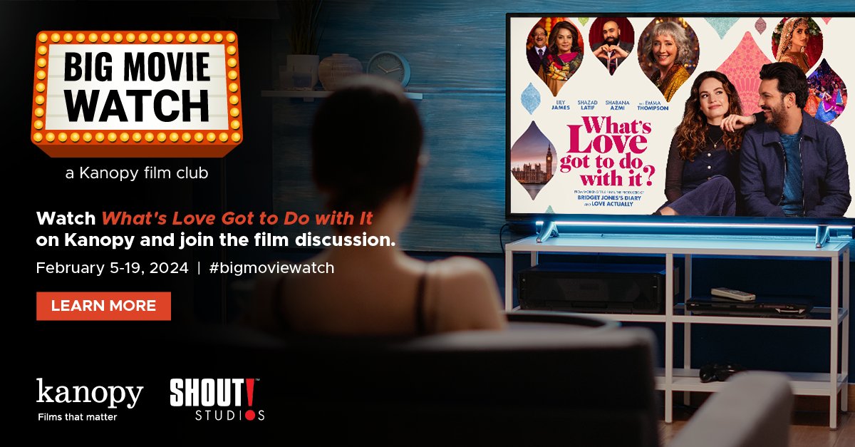 Join your community for Kanopy’s Big Movie Watch where from February 5-19 we encourage you to watch WHAT'S LOVE GOT TO DO WITH IT? (2022) and chat about the film on the discussion board. Check out bigmoviewatch.com to learn more. <a href="/ShoutStudios/">Shout Studios</a> #bigmoviewatch