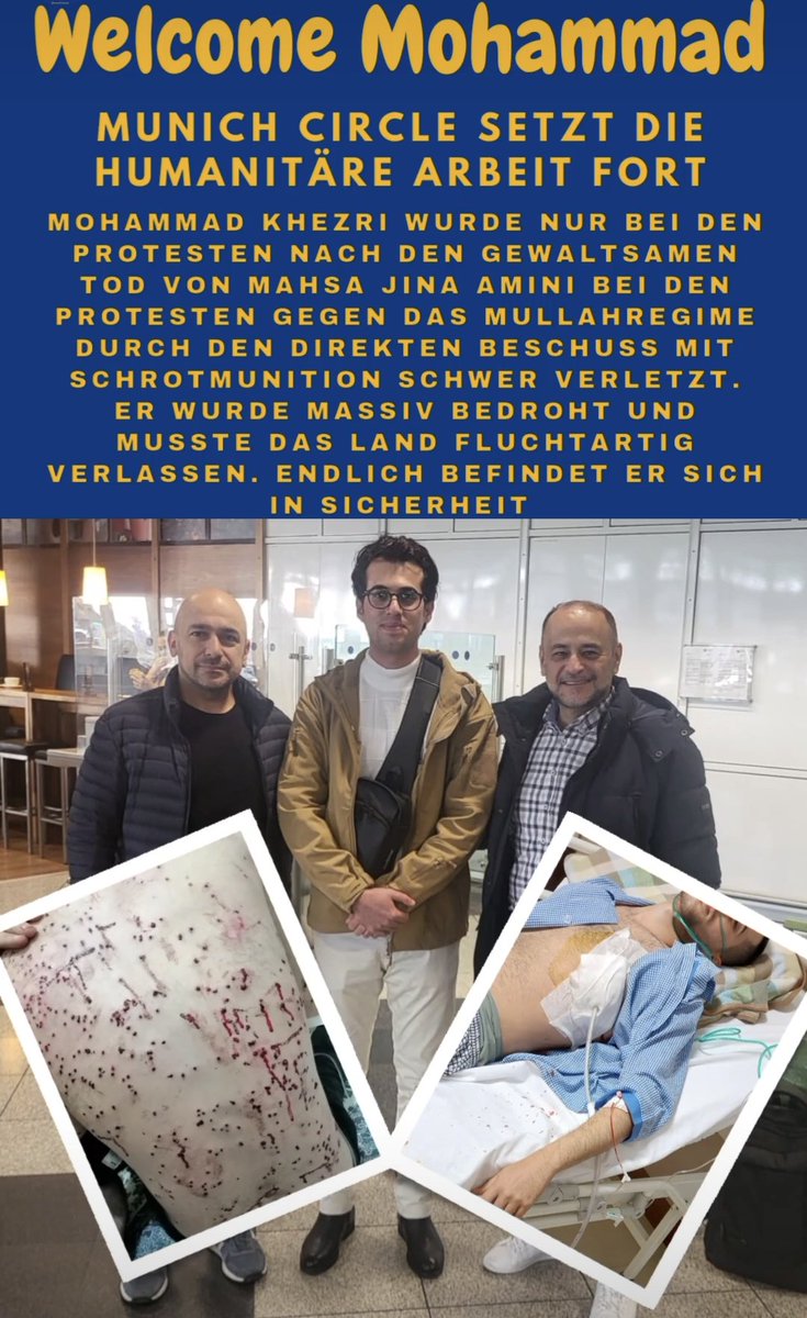 Mohammad Khezri wurde bei den Protesten nach den gewaltsamen Tod von Mahsa Jina Amini durch den direkten Beschuss mit Schrotmunition schwer verletzt. Er wurde massiv bedroht und musste das Land fluchtartig verlassen. Endlich befindet er sich in Sicherheit
