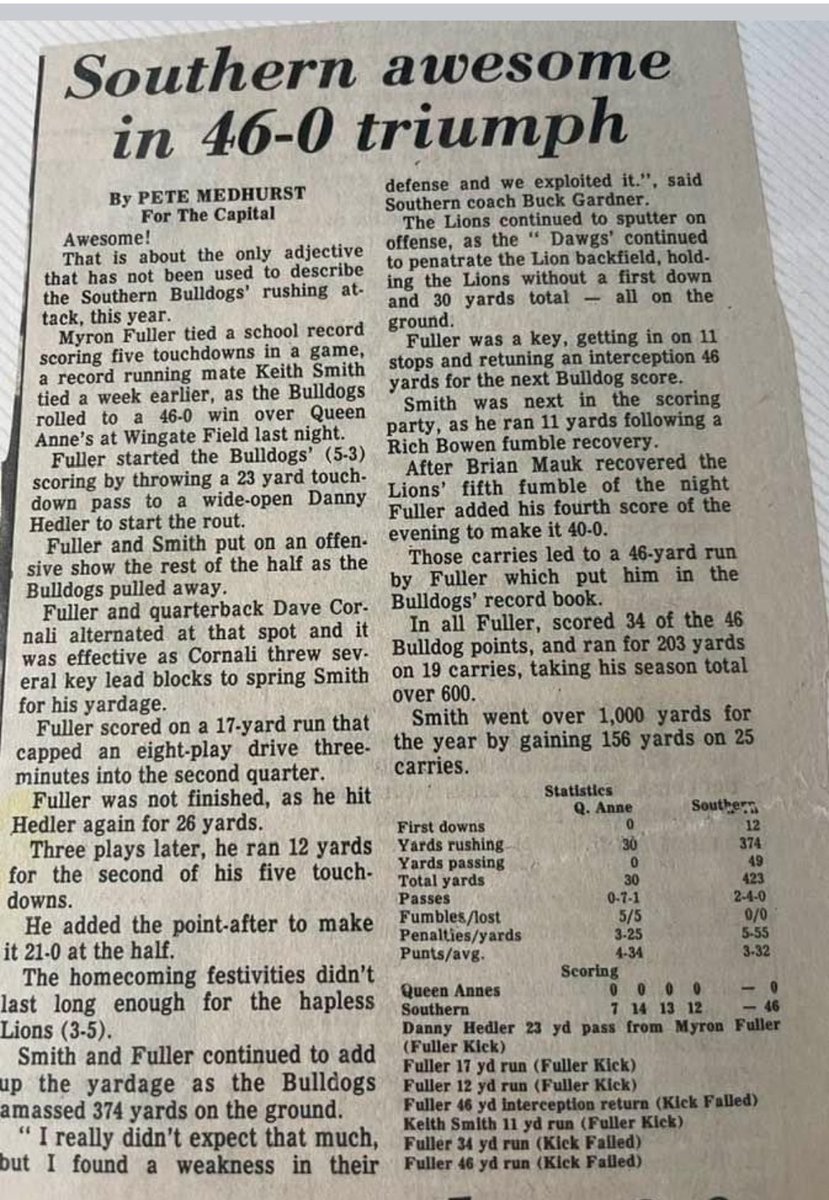 I miss the days when <a href="/capgaznews/">Capital Gazette</a> used to have a lot of local
Games covered on a Friday night with box scores. It was an awesome time for the 17-yr old Pedro the sports writer