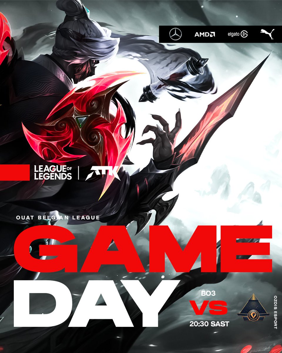 ATK Esports (@atkesportsgg) on Twitter photo Game Day! ⚔
Our #LeagueOfLegends Squad will face <a href="/OzoisEsport/">Ozois Esport</a> for the new season of 2024 OUAT Belgian League!
⏰ 20:30 SAST
📺 twitch.tv/ozoisesport
GL HF 👊
#PlaySeriously Game Day! ⚔
Our #LeagueOfLegends Squad will face <a href="/OzoisEsport/">Ozois Esport</a> for the new season of 2024 OUAT Belgian League!
⏰ 20:30 SAST
📺 twitch.tv/ozoisesport
GL HF 👊
#PlaySeriously