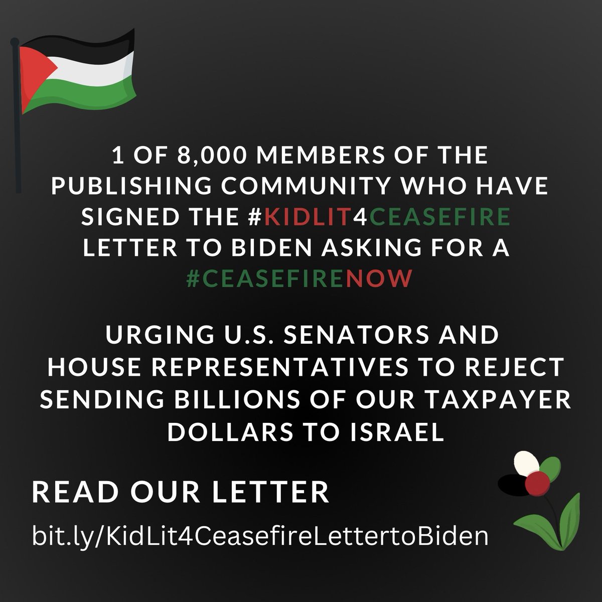 Our taxpayers dollars should NEVER fund genocide. I urge you to vote against equipping Israel with the ability to continue to kill the 1 million children and their families starving in Gaza, which is directly against the ICJ #CeasefireNOW #KidLit4Ceasefire