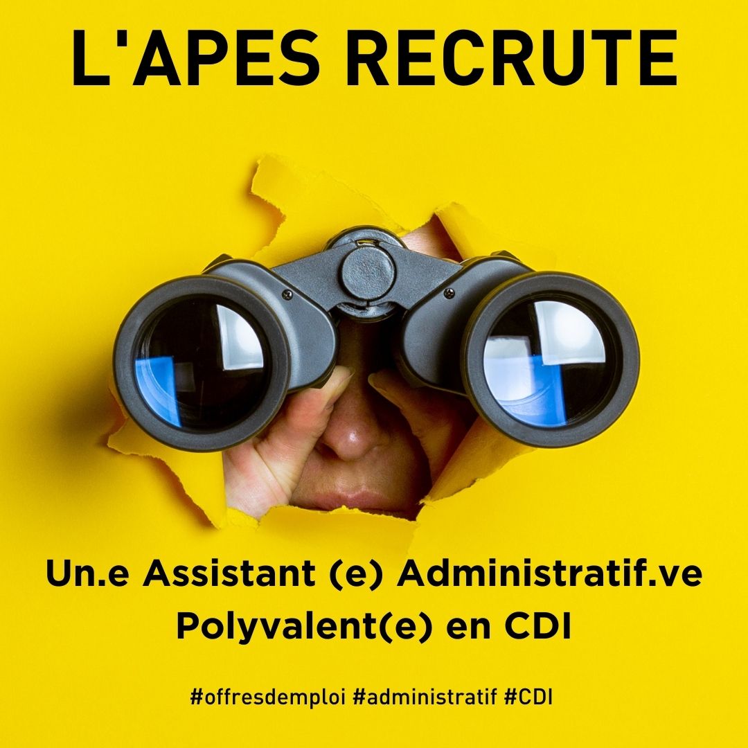 🔎[L’apes recherche un.e assistant.e administrati.f.ve polyvalent.e en CDI] 🔴Postuler avant le 23/02/2024 : apes-dsu.fr/recrutement-as…