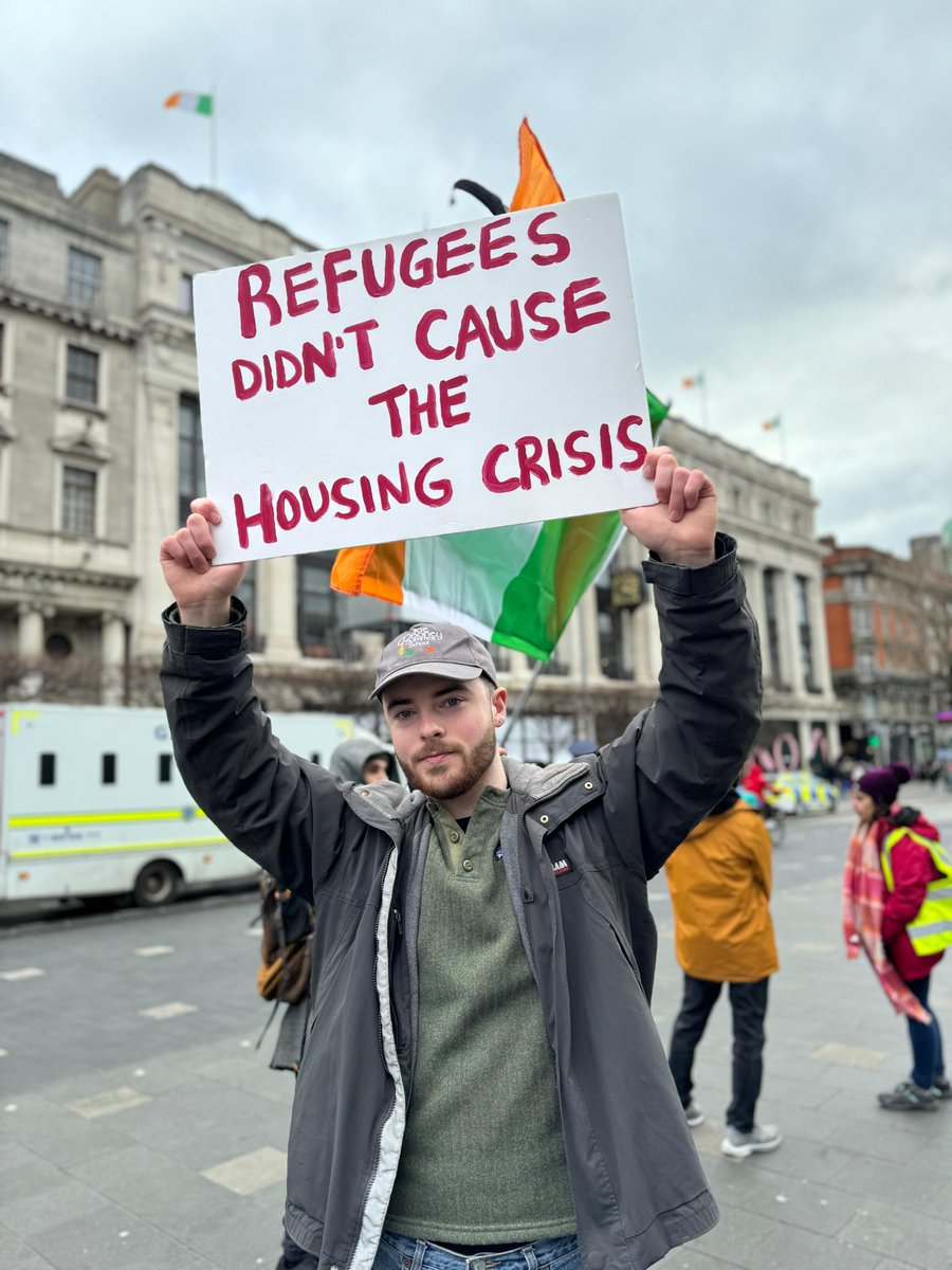 adamoceallaigh_'s tweet photo. Standing with 300 others in Dublin today united behind the clear message: migrants are welcome, racists are not. @UnitedARacism https://t.co/brb4T6O9nK