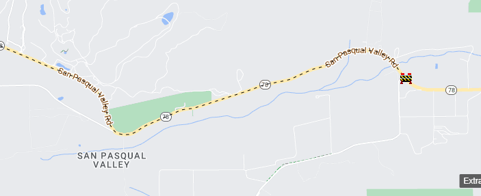 Correction: EB &amp; WB SR-78 is closed between the entrance of Safari Park and Bandy Canyon Rd for pavement investigation.