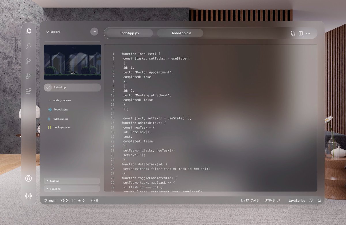 PraffulX's tweet photo. Forget multiple monitors, how amazing it would be to code in Apple Vision Pro 😍 https://t.co/c3MFobhMRS