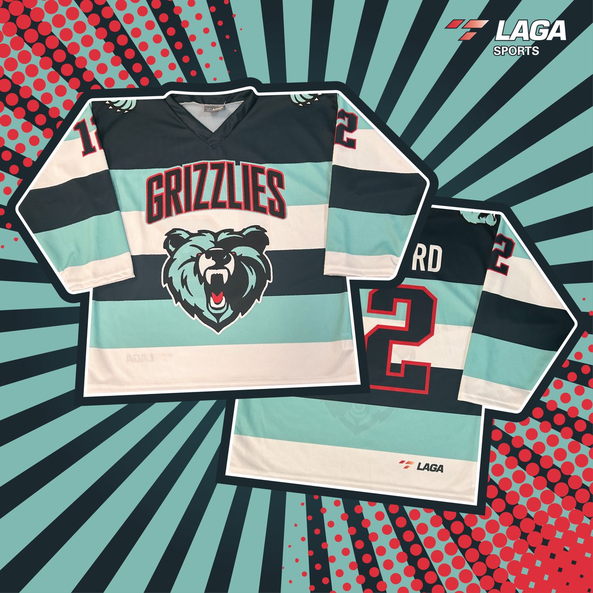 LAGAsports's tweet photo. Our February Jersey of the Month goes to the Grizzlies!🐻

You really can't go wrong with these bold colours and stripes. We hope your team loves them as much as we do!

#hockey #hockeyjersey #sportswear #sublimatedjersey #madeincanada #jerseyofthemonth #JOTM #LAGAJOTM #grizzlies https://t.co/ZvHjVEsEiP